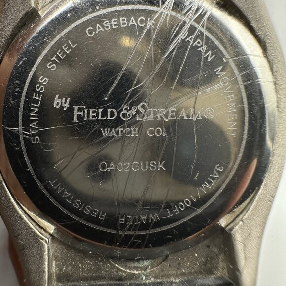 Field & Stream Watch Men Silver Tone Blue Dial Black Band New Battery 9” - Picture 8 of 16